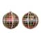 2 Pack 4.7" Red, Green & White Plaid Shatterproof Ball Ornaments by Ashland®